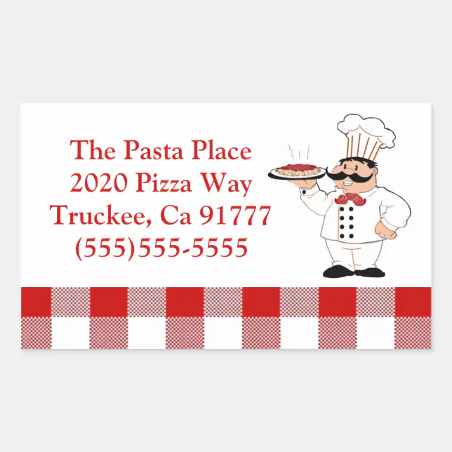 Italian Restaurant Pasta Chef Rectangular Sticker | Zazzle