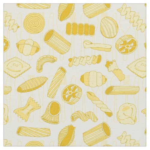 Italian Restaurant Pasta Shapes Cream Fabric