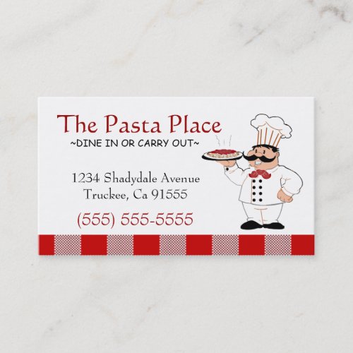 Italian Restaurant  Pizza Business Business Card