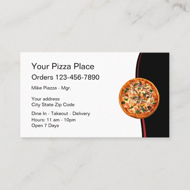 Italian Restaurant Pizza Business Card (Front)