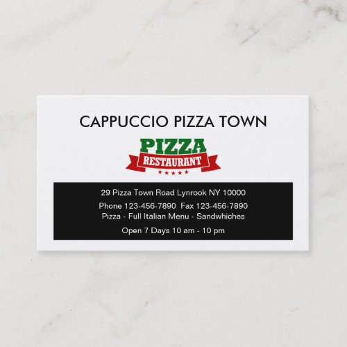 Italian Restaurant Pizza BusinessCards Business Card