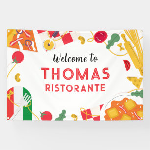 Italian Ristorante Party Birthday backdrop Banner