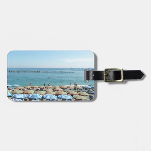 Italian Riviera Cinque Terre Beach Umbrellas Luggage Tag