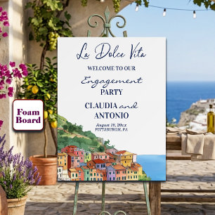 Italian Riviera Engagement Party Welcome Foam Board