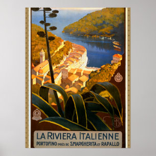 Italian Riviera Europe Italy Travel Poster
