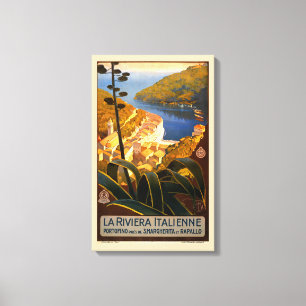 Italian Riviera Europe Italy Travel Poster Canvas Print