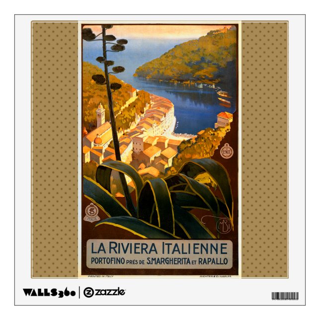 Italian Riviera Europe Italy Travel Poster Wall Sticker (Front)