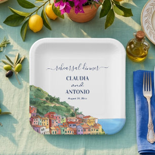 Italian Riviera Rehearsal Dinner Wedding Paper Plates