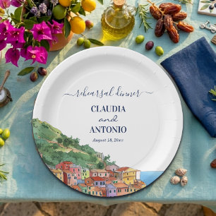 Italian Riviera Rehearsal Dinner Wedding Paper Plates
