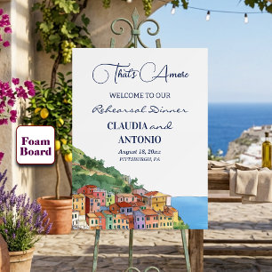 Italian Riviera Rehearsal Dinner Welcome Foam Board