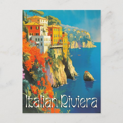 Italian Riviera Retro Travel  Postcard