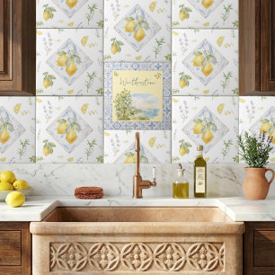 Italian Riviera Signature Decor Watercolor Ceramic Tile
