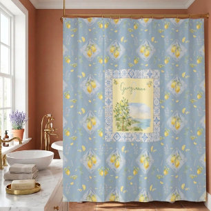 Italian Riviera Signature Studio Watercolor Oasis Shower Curtain