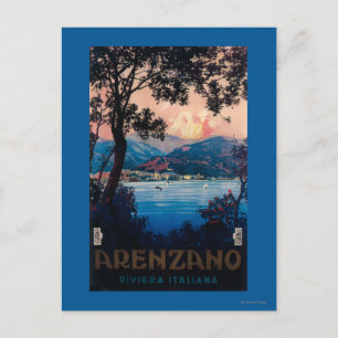 Italian Riviera Travel Poster Postcard