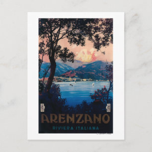 Italian Riviera Travel Poster Postcard