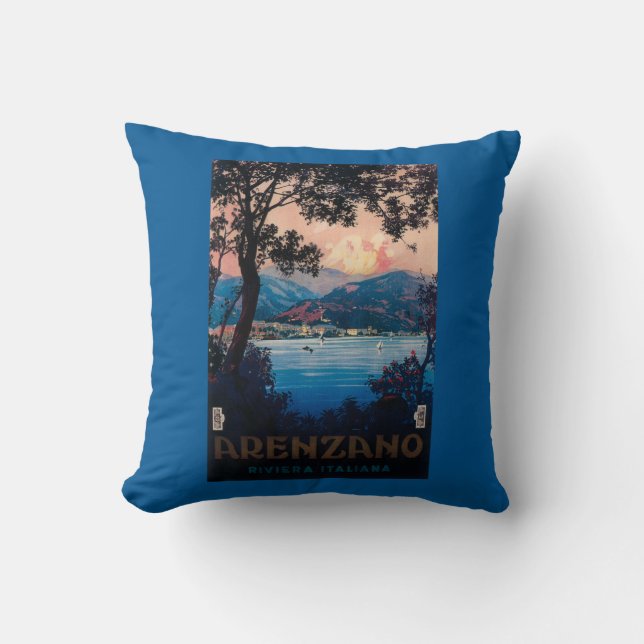 Italian Riviera Travel Poster Throw Pillow (Front)
