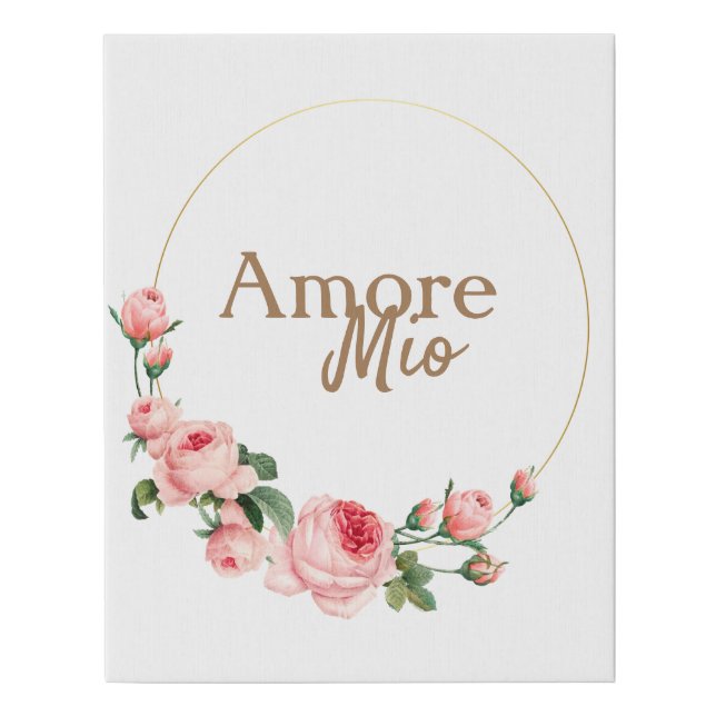 Italian romantic word Amore Mio Faux Canvas Print (Front)