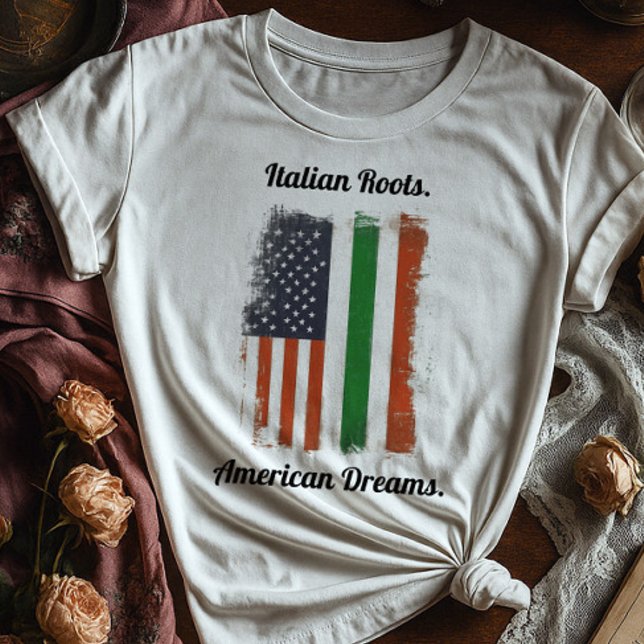 Italian Roots American Dreams Shirt | Two Flags (Creator Uploaded)