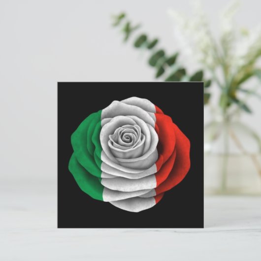 Italian Rose Flag on Black (Standing Front)