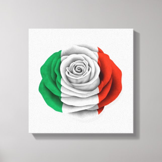 Italian Rose Flag on White Canvas Print (Front)