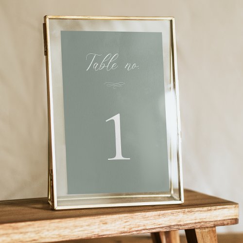 Italian Sage Green Watercolor House Wedding  Table Number