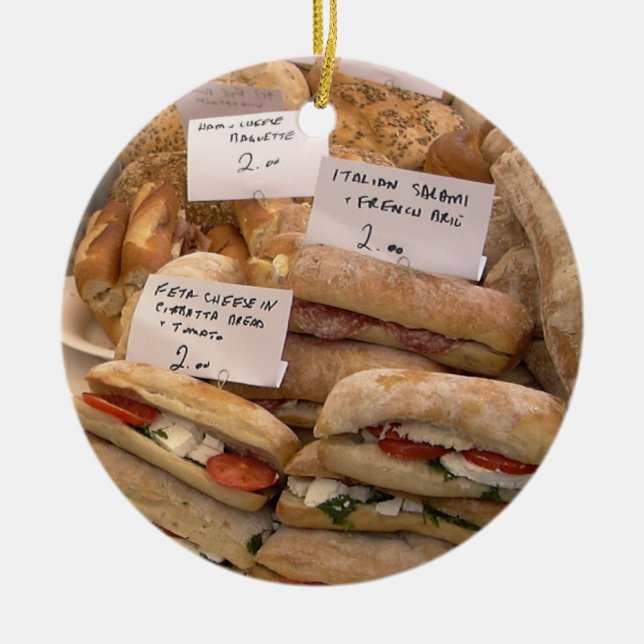 Italian Salami Ceramic Ornament (Front)