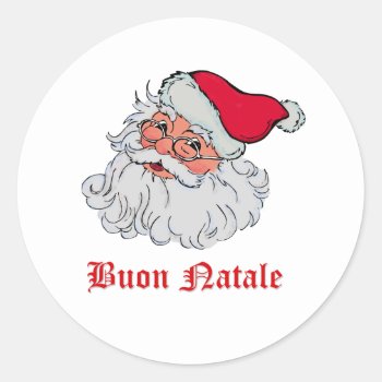 Italian Santa Claus #2 Classic Round Sticker by nitsupak at Zazzle