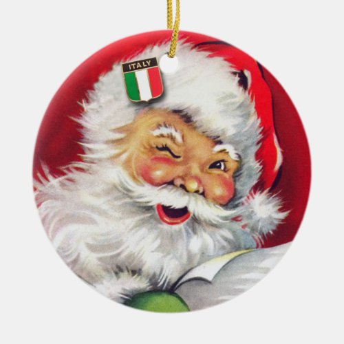 Italian Santa Italian Christmas Italy Ceramic Ornament