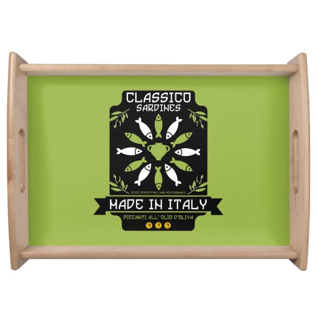 Italian Sardine Art Print Kitchen Gift Serving Tray (Front)