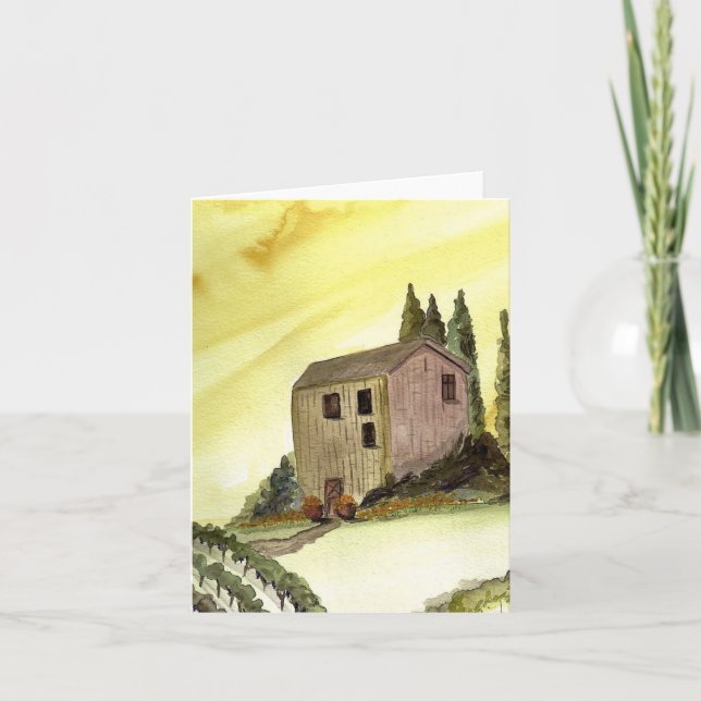 Italian Scene Letterpress Thank You Card (Front)