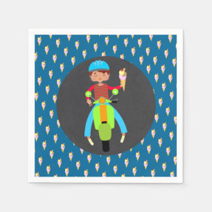 Italian scooter boy Birthday Party Paper Napkins