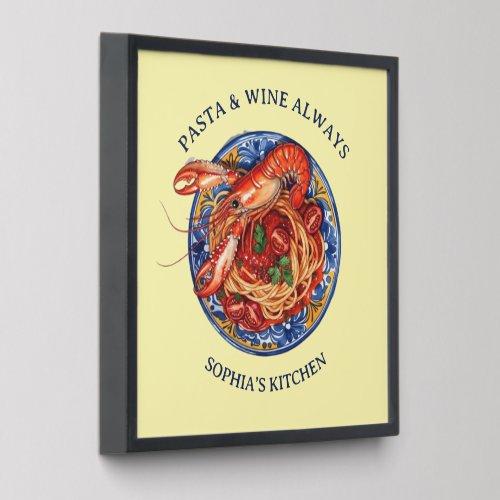 Italian Seafood Lobster Pasta, Sicilian Wall Art Peel And Stick Photo Tile