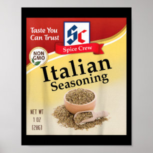 Italian Seasoning Condiment Costume Holiday Spice Poster