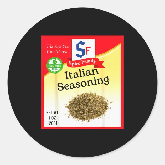 Italian Seasoning Sce Group Costume Family Matchin Classic Round Sticker (Front)
