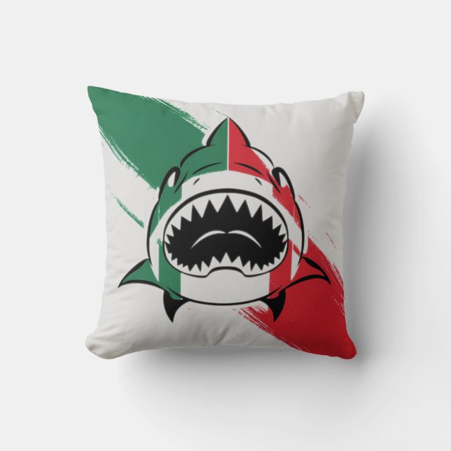 Italian Shark Throw Pillow (Front)