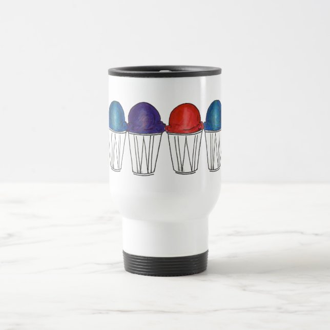 Italian Shaved Water Ice Summer Snocone Sno Cone Travel Mug (Center)