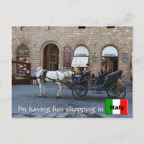 Italian Shopping Fashionable Florence Italy Postcard