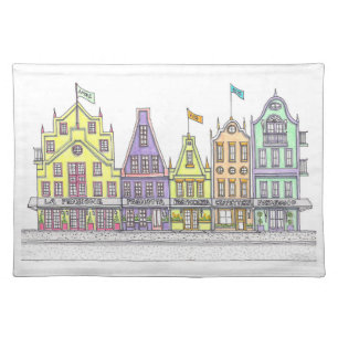 Italian Shops Cloth Placemat