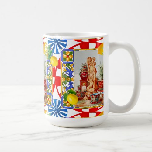 Italian Sicilian art maiolica tiles baroque ar Coffee Mug