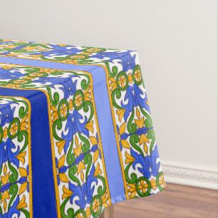 Italian,Sicilian art,majolica pattern Tablecloth