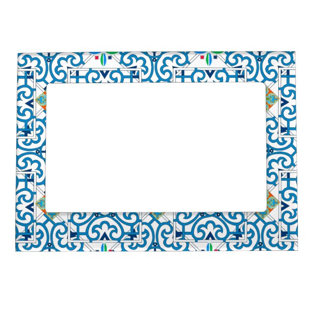 Italian,Sicilian art,majolica,tiles,Moroccan tiles Magnetic Frame (Front)