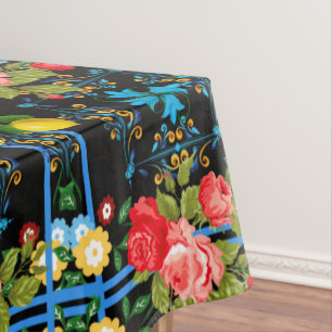 Italian,Sicilian,floral,majolica pattern Tablecloth