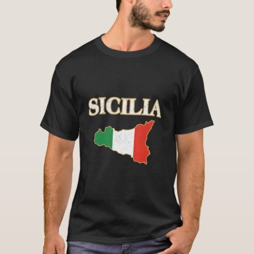 Italian Sicily Map Sicilia Sicilian T_Shirt