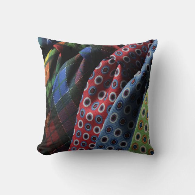 Italian Silk Neckties Throw Pillow (Front)