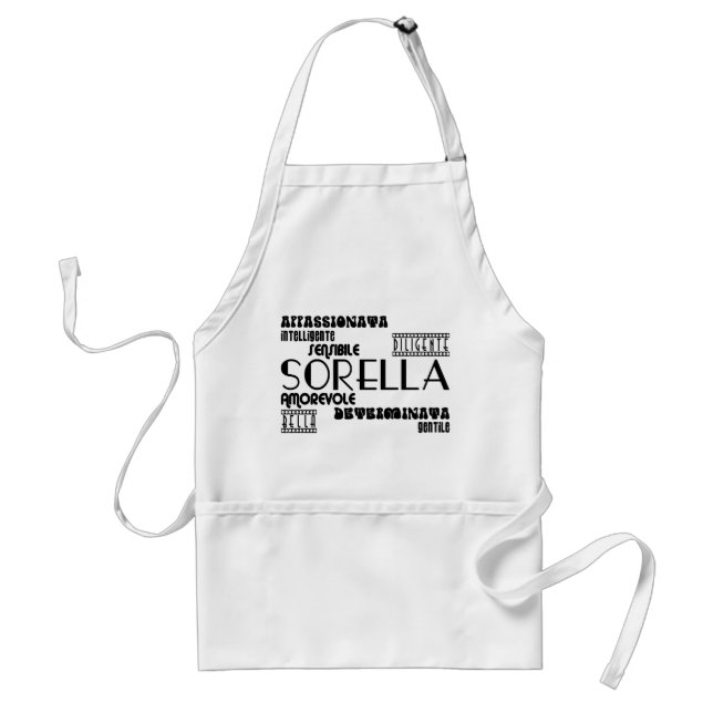Italian Sisters : Qualities Adult Apron (Front)