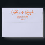 Italian Sky Blue Fun Handwritten Retro Wedding Envelope<br><div class="desc">A retro modern bright sky blue and orange wedding envelope. Which features handwritten whimsical cream orange bride and groom's names. And sky blue background color. And  personalized return address . Which suits the whole wedding suite.</div>
