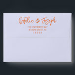 Italian Sky Blue Fun Handwritten Retro Wedding Envelope<br><div class="desc">A retro modern bright sky blue and orange wedding envelope. Which features handwritten whimsical cream orange bride and groom's names. And sky blue background color. And  personalized return address . Which suits the whole wedding suite.</div>