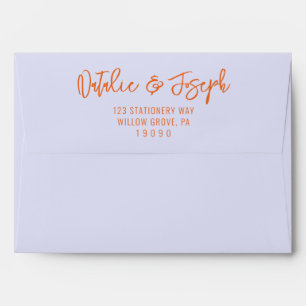 Italian Sky Blue Fun Handwritten Retro Wedding Envelope
