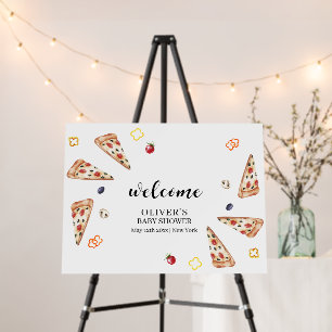 Italian Slice Pizza Baby Shower Welcome Sign