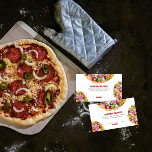 Italian Slice Pizza Diaper Raffle Baby Shower  Enclosure Card